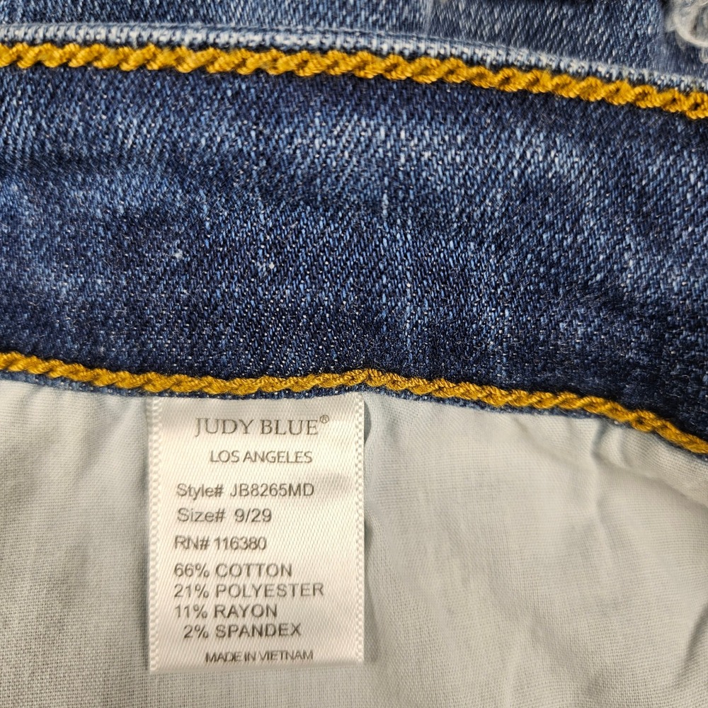Judy Blue Skinny Fit Distressed Leopard Patch Jeans Medium Wash JB8265MD 9/29 - Picture 5 of 12